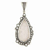 Starborn Creations Antiqued Sterling Silver White Drusy Quartz And White Topaz Pave Pendant