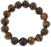 Starborn Creations Blue Sumatra Amber and Agarwood Beaded Elastic Bracelet