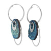 Starborn Creations Sterling Silver Blue Green Chalcedony Drusy Hoop Earrings