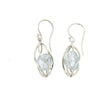 Starborn Creations Sterling Silver Caged Aquamarine Rough Earrings