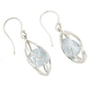 Starborn Creations Sterling Silver Caged Aquamarine Rough Earrings