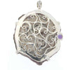 Starborn Creations Sterling Silver Chalcedony Rosette Drusy and Faceted Amethyst Pendant