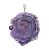 Starborn Creations Sterling Silver Chalcedony Rosette Drusy and Faceted Amethyst Pendant