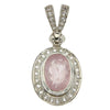 Starborn Creations Sterling Silver Faceted Morganite And White Topaz Pave Pendant