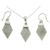 Starborn Creations Sterling Silber Gibeon Meteorit Anhänger und Ohrring-Set 