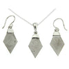 Starborn Creations Sterling Silver Gibeon Meteorite Pendant and Earring Set