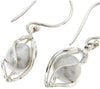 Starborn Creations Sterling Silver Gibeon Meteorite Sphere Caged Earrings