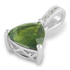 Starborn Creations Sterling Silver Natural Faceted Moldavite Trillion Pendant