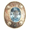 Starborn Creations Sterling Silver and Copper Mokume Gane Blue Topaz Pendant