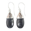 Starborn Creations Sterling Silver and Mokume Gane Black Psilomelane Earrings