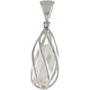 Starborn Danburite Crystal Sterling Silver Spiral Cage Pendant