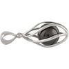 Starborn Elite Shungite Sphere Sterling Silver Spiral Pendant