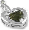 Starborn Faceted Genuine Moldavite Heart Pendant