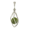 Starborn Moldavite Sphere Sterling Silver Cage Pendant
