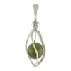 Starborn Moldavite Sphere Sterling Silver Cage Pendant