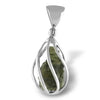 Starborn Natural Moldavite Pendant in Sterling Silver Cage