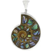 Starborn Sterling Silver Ammonite with Abalone Shell Inlay Pendant