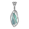 Starborn Sterling Silber Aqua Aura Quarz Kristall Anhänger 