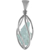 Starborn Sterling Silver Aquamarine Gemstone Cage Style Pendant