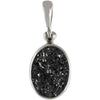 Starborn Sterling Silver Black Knight Oval Crystal Quartz Drusy Pendant