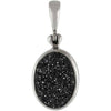 Starborn Sterling Silver Black Knight Oval Crystal Quartz Drusy Pendant