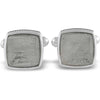 Starborn Sterling Silver Square Muonionalusta Meteorite Cuff Links