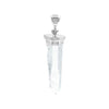 Starborn 5cm Quartzcrystal Tip Laser Brasil 925 Sterling Silver Pendant